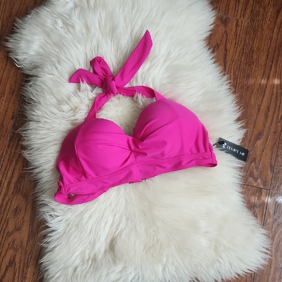 Tempt Me Pink Halter Bikini Top - Picture 1 of 5